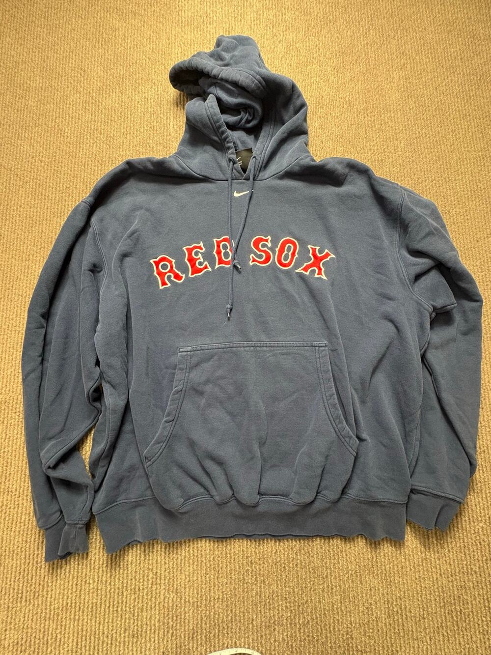 Vintage Nike Center Swoosh Boston Red Sox Navy Blue Men’s Hoodie Size XL
